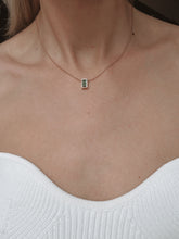 Load image into Gallery viewer, Green Tourmaline Baguette necklace