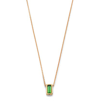 Load image into Gallery viewer, Green Tourmaline Baguette necklace