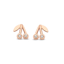 Load image into Gallery viewer, Single Diamond Cherry Stud Earring
