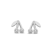Load image into Gallery viewer, Single Diamond Cherry Stud Earring