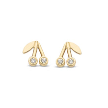 Load image into Gallery viewer, Single Diamond Cherry Stud Earring