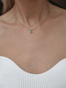 Green Tourmaline Baguette necklace