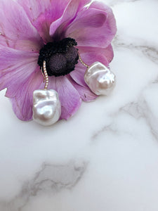Baroque Pearl Wave Earrings