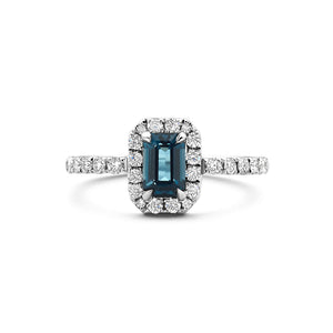 Full Bloom London Blue Topaz diamond ring